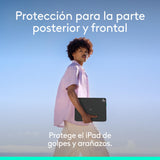 Logitech Flip Folio, funda con teclado para iPad Pro (M4) y iPad Air de 13 pulgadas (M2 y M3) (2024, 2025) – Funda protectora con Bluetooth almacenable, multidispositivo, QWERTY Español - Grafito