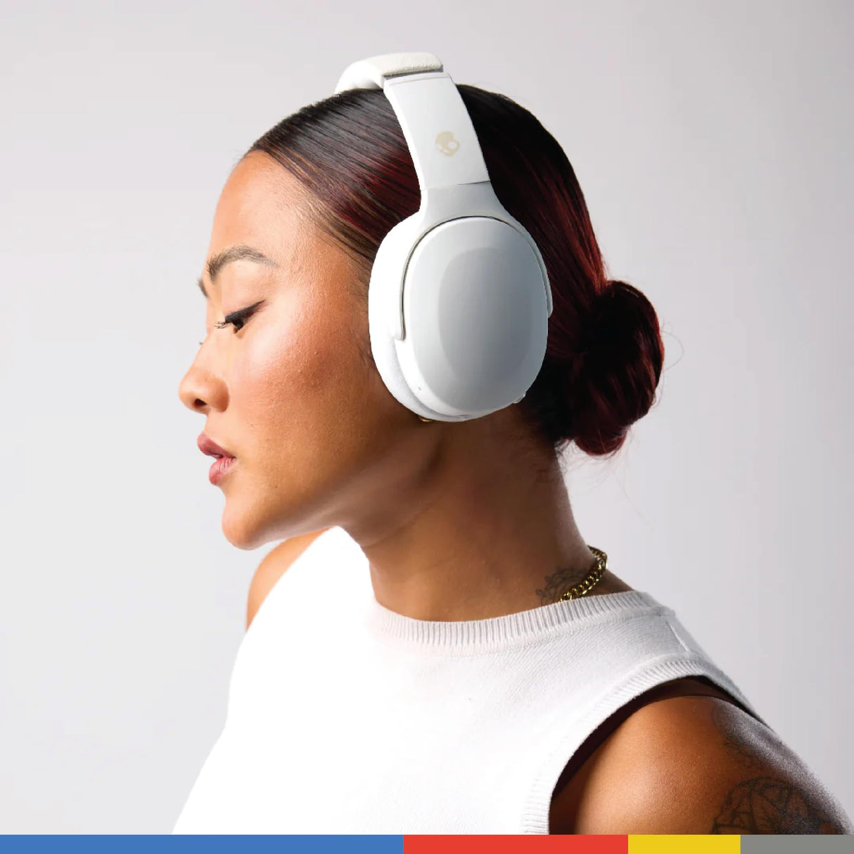 Skullcandy Crusher EVO Cascos Over-Ear Inalámbricos con Sensory Bass, Extra Charging Cable, 40 h de Autonomía, Micrófono, Compatibles con iPhone Android y Dispositivos Bluetooth, Bone