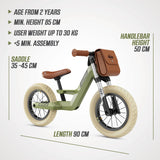 Berg Biky Retro Bicicleta sin Pedales 2 años, Juguetes Infantiles, Ligera, Sillín de Altura Ajustable, hasta 25kg, Verde