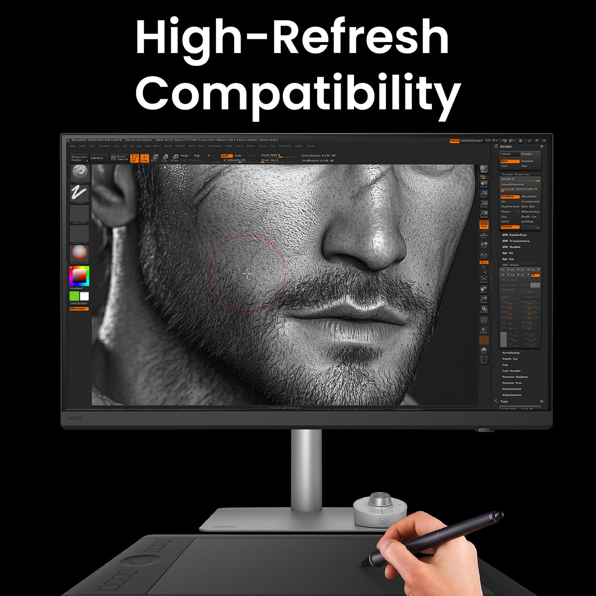 BenQ Creative Pro PD3226G 32” 4K UHD (3840x2160) 144Hz Monitor para diseñadores, IPS, 95% DCI-P3, 100% sRGB, Thunderbolt 4 90W, calibración Software, KVM, Daisy Chain, Panel Mate antirreflejos