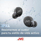 JVC Auriculares Inalambricos Bluetooth | 27 Horas de batería | Ultraligero | Auriculares Bluetooth Cancelación Ruido y Modo Corte de Viento | Resistente al Sudor | Audifonos Inalambricos - HA-A30T2