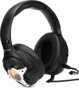 Meters M-Level-UP, Auriculares para Juegos, Sonido Envolvente 7.1, micrófono Desmontable, potentes Controladores de 50 mm, Control Remoto en línea, RGB Personalizado Brillante y VU único, Compatible