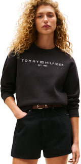 Tommy Hilfiger Sudadera Mujer sin Capucha, Negro (Black), XXL