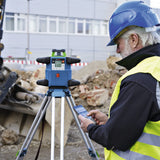 Bosch Professional Nivel láser giratorio sistema de 18V GRL 650 CHVG (láser verde, nivelación exterior, 1 batería 18 V 4,0 Ah + cargador, función aplicación, alcance: 650 m, en maletín de transporte)