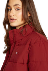 Tommy Jeans Cazadora Acolchada Mujer Essential Puffer con Cuello Alto, Rojo (Regatta Red), L