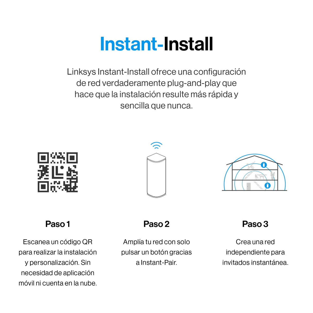 Mesh Linksys Velop Micro 7 | Doble banda con velocidad WiFi BE5000 | Cobertura para toda la casa con hasta 200 m² por nodo | Ethernet de 2,5 Gb/s | WiFi 1,8 veces más rápido que Wi-Fi 6 | Paquete de 3