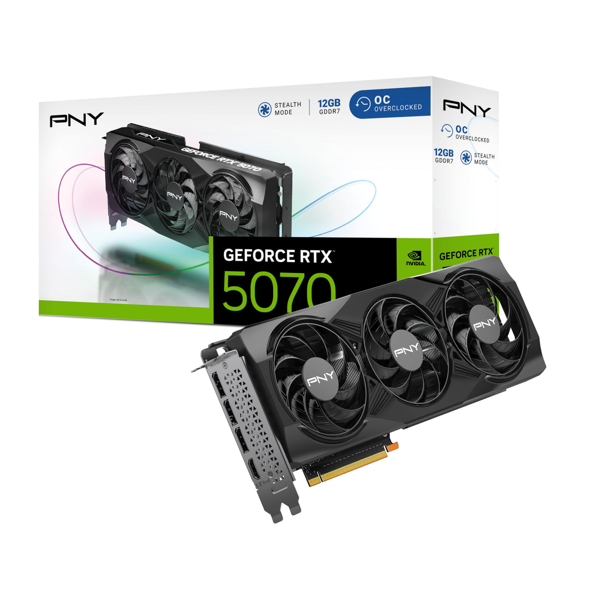 PNY Tarjeta Gráfica GeForce RTX™ 5070 12GB OC DLSS 4 Triple Ventilador
