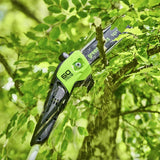 Greenworks 60V 25cm Sierra de palo inalámbrica, 2,81 m de longitud de acero, mini motosierra eléctrica Gen 2 con suministro automático de aceite, velocidad de cadena de 13 m/s, solo herramientas