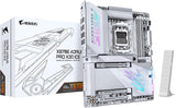GIGABYTE X870E AORUS Pro X3D Ice Placa Base – Compatible con procesadores AMD Ryzen 9000, VRM Digital de 18+2+2 Fases, hasta 9000 Hz DDR5 (OC), 2 x PCIe 5.0 + 2 x PCIe 4.0, Wi-Fi 7, LAN 5 GbE, USB 4