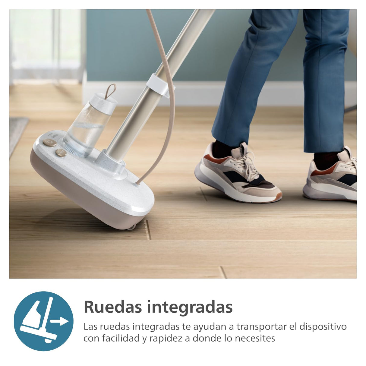 Philips Serie 6000 Plancha All in One - Tabla multiposición, Tecnología sin quemaduras garantizadas, 1800W, Cómodos botones de pie, Elimina hasta el 99,9% de las bacterias y los ácaros* (AIS6010/10)