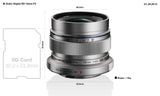 Objetivo Olympus M.Zuiko Digital ED 12 mm F2.0, Longitud Focal Fija rápida, Apto para Todas Las cámaras MFT (Modelos Olympus OM-D & Pen, Serie G de Panasonic), Plata