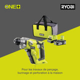 RYOBI - Martillo combinado SDS + 18V ONE+™ con 1 batería 18V - 2,5 Ah y Cargador 1,5A -R18SDS-125S