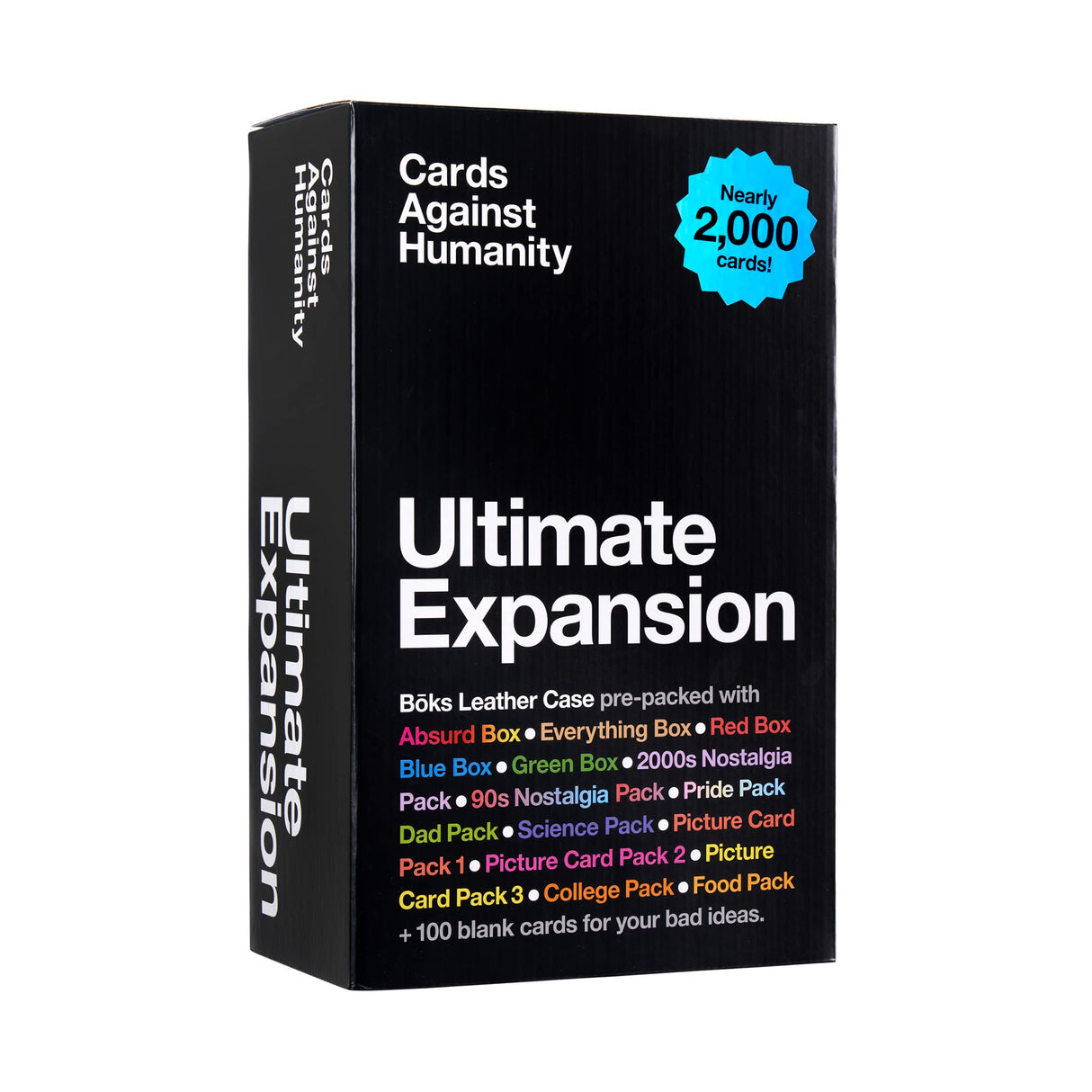 Cards Against Humanity Expansión definitiva • Casi 2000 Tarjetas preempaquetadas en Nuestro Estuche Fancy Bōks Storage, Negro
