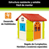 FEBER - Feber-House, Casa de Jardín para Niños, Colores Cálidos Azul, Rojo, Naranja y Verde, Resistente y Segura, Casita Infantil para Juegos de Exterior, 2 a 6 años, Famosa(800013950), Versión actual