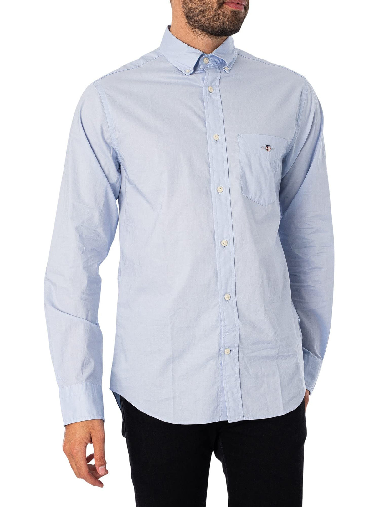GANT Reg Poplin Shirt Camisa, Light Blue, 4XL para Hombre