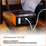 Mini estación de energía TX-205 de Technaxx - Power bank de 74 Wh 230 V con enchufe incorporado - Batería externa para portátil, teléfono móvil, mini nevera, etc., compatible con cargadores solares