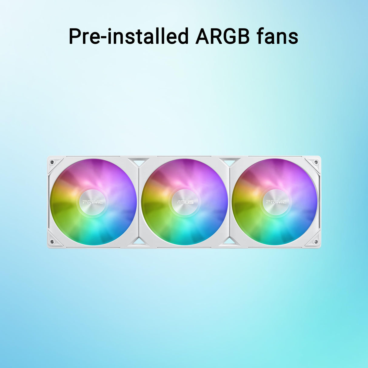 ASUS Prime LC ARGB White Edition - Refrigeración por agua para CPU líquida todo en uno (superficie de contacto ampliada, bloque de agua con lentes de espejo infinito, ventilador ARGB, Intel LGA 1851,