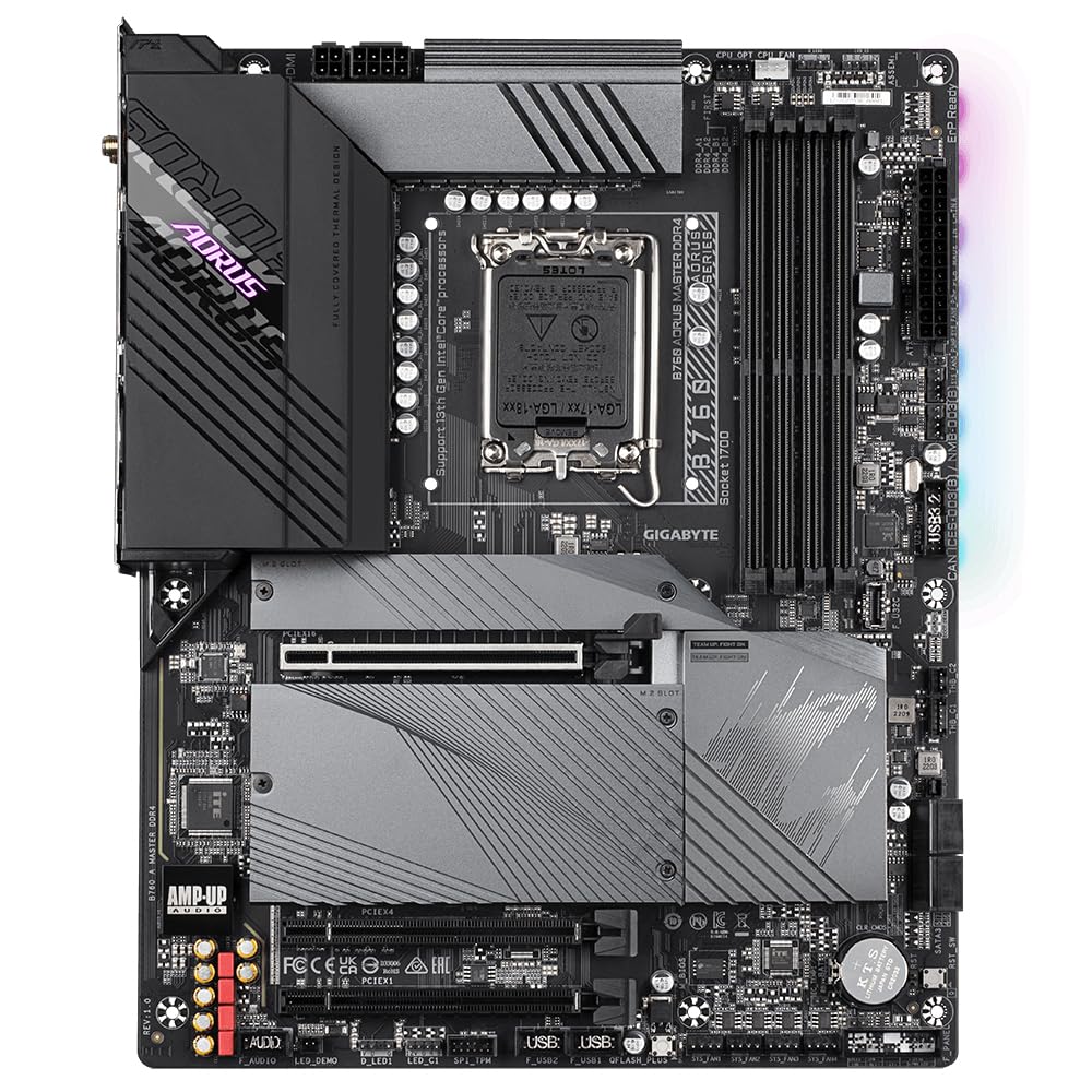 GIGABYTE B760 AORUS Master DDR4 Placa Base - Soporta CPUs Intel Core de 14ª generación, 16*+1+1 Fases de VRM Digital, hasta 5333MHz DDR4 (OC), 3xPCIe 4.0 M.2, Wi-Fi 6E, LAN de 2.5GbE, USB 3.2 Gen 2