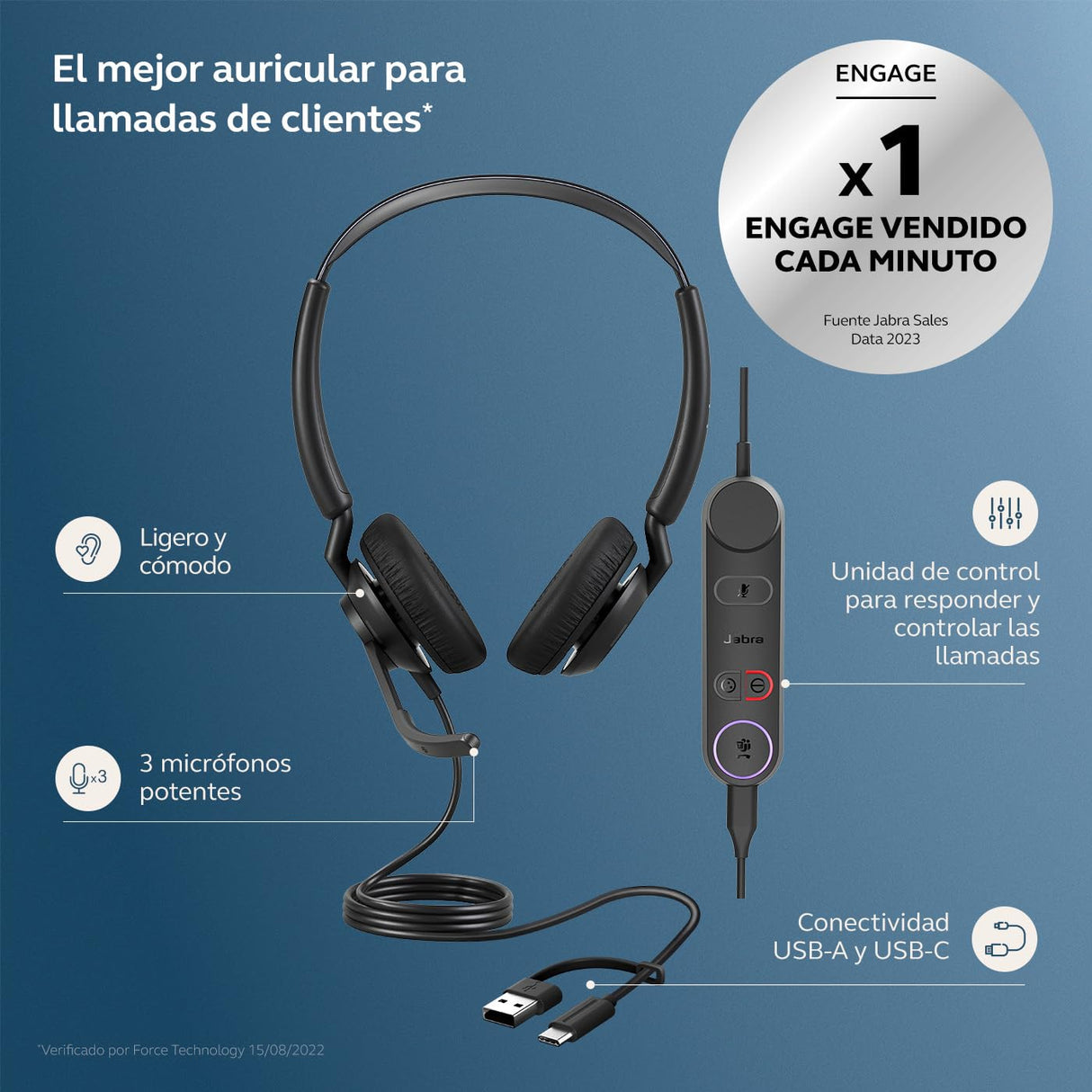 Jabra Engage 50 II Link Stereo USB C/A MS - Stereo (5099-299-2169)