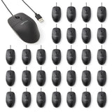 Amazon Basics Paquete de 30 Ratón con 3 Botones y Cable USB (Negro)