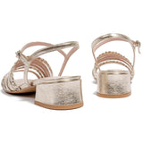 L37 HANDMADE SHOES Love To The World, Sandalia de tacón Mujer, Dorado, 37 EU
