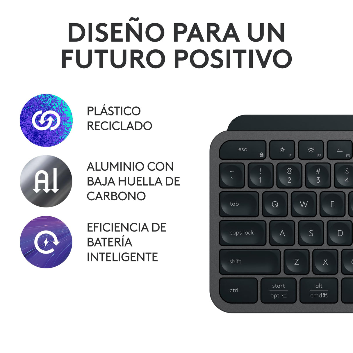 Logitech MX Keys S Plus - Grafito, Disposición QWERTY US Internacional