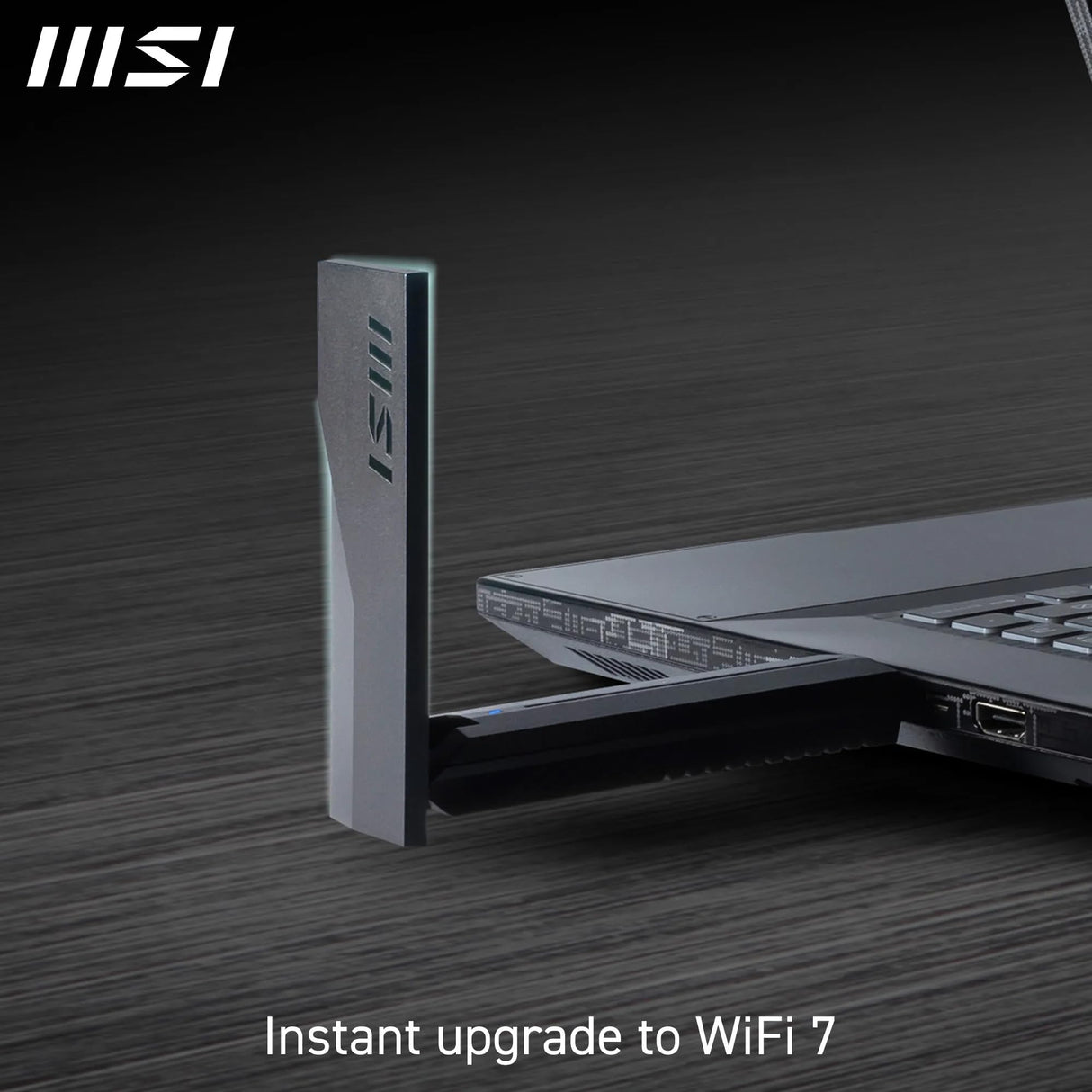 MSI BE6500 Adaptador USB WiFi 7 - Velocidades de hasta 2880 Mbps (6 GHz) + 2880 Mbps (5 GHz) + 688 Mbps (2,4 GHz), Funcionamiento multienlace (MLO), Seguridad Avanzada