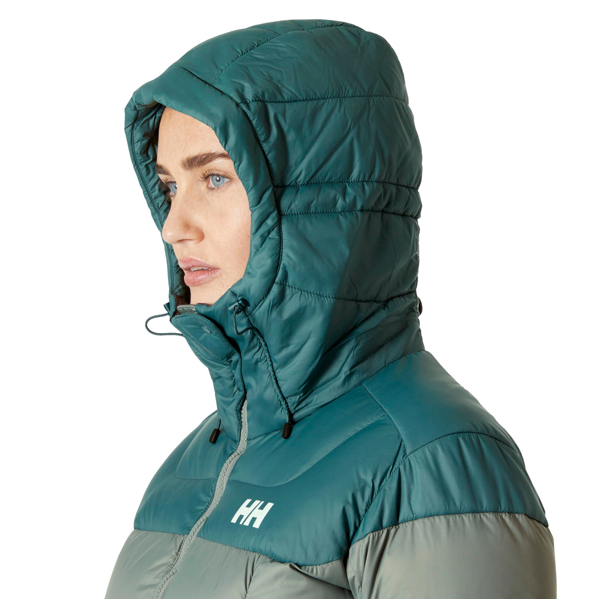 Helly Hansen W Verglas Glacier Down Jacket Abrigo, 485 Grey Cactus/Dark Creek, XS para Mujer