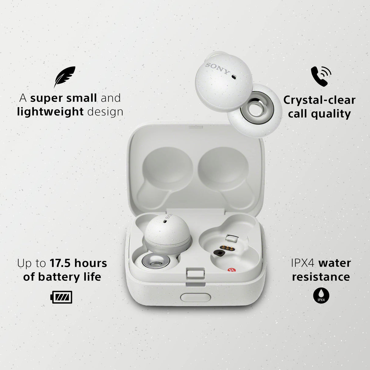 Sony LinkBuds - Innovadores auriculares Inalámbrico con diseño de anillo abierto que te mantienen conectado al mundo que te rodea, sin necesidad de quitártelos, Color Gris