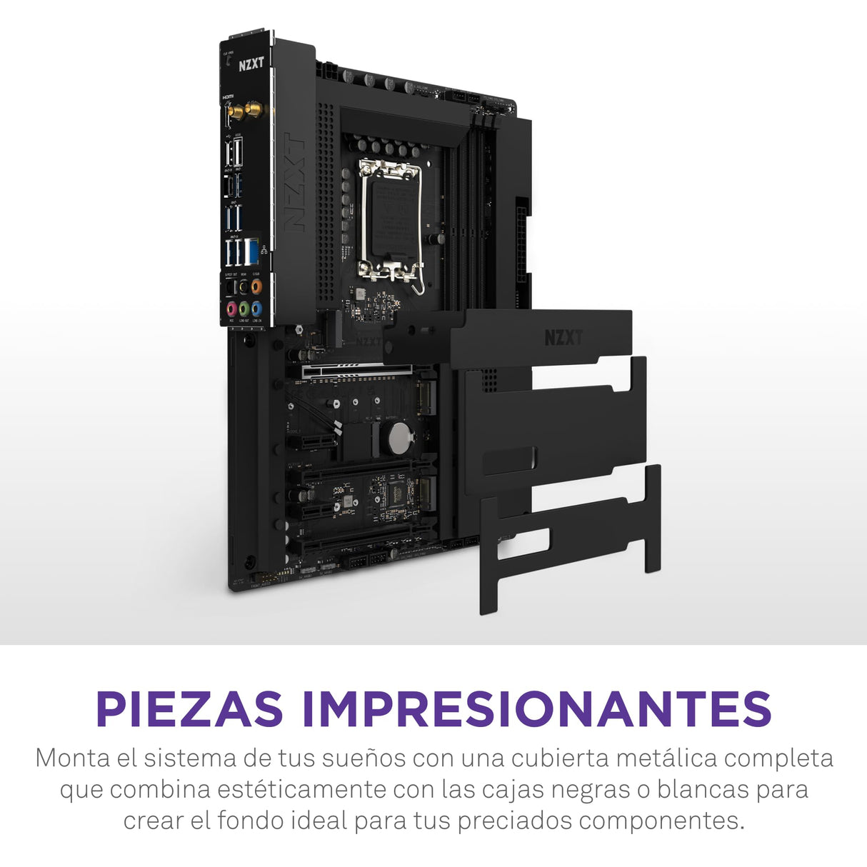 NZXT N7 Z790 Motherboard - N7-Z79XT-W1 - Intel Z790 chipset (Support 12th, 13th, 14th Gen CPUs) - ATX Gaming Motherboard - Integrated I/O Shield - WiFi 6E connectivity - Bluetooth - Negro