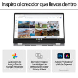 HP Chromebook Plus x360 14b-cd0004ns - Ordenador portátil con la IA de Google 14" FHD (Intel Core i3-N305, 8GB RAM, 256GB Flash, Intel UHD, ChromeOS, Cámara FHD) Silver - Teclado QWERTY Español