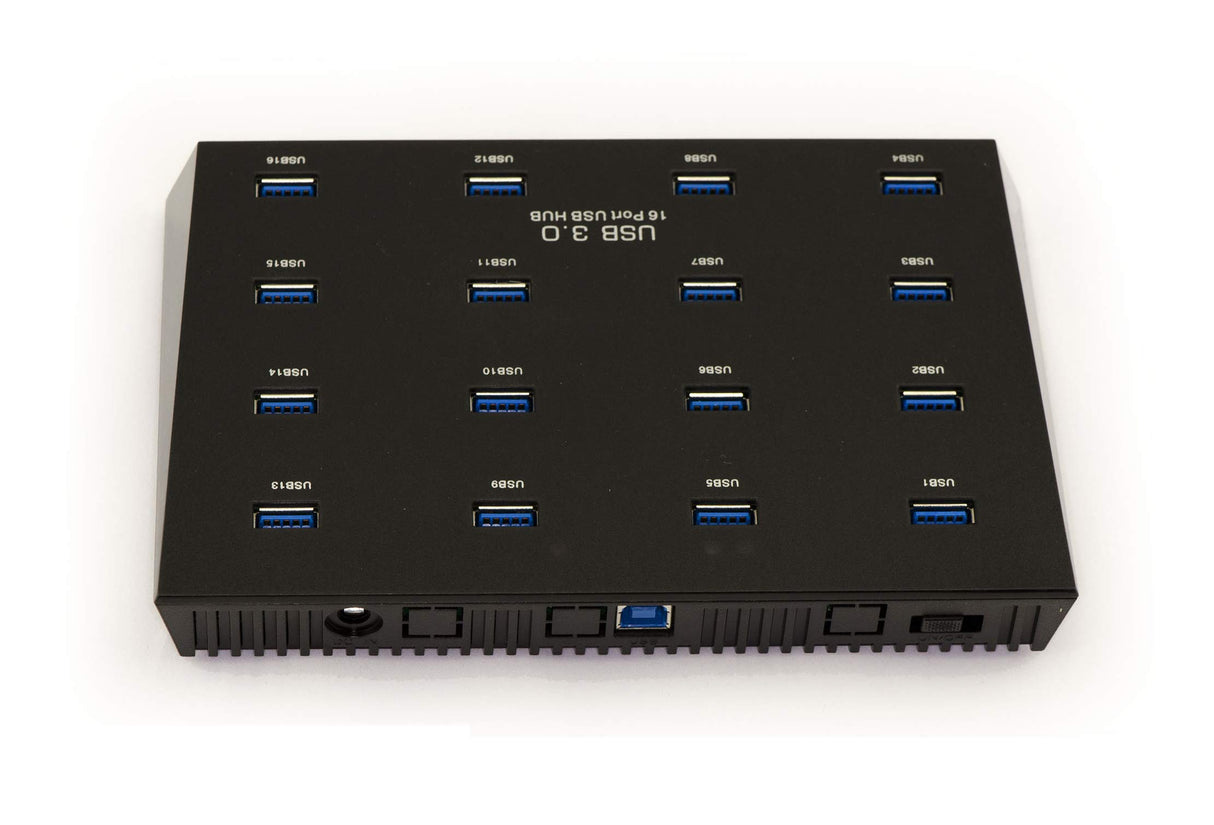 KALEA-INFORMATIQUE Estación de Carga y HUB USB 3, Tipo Industrial, USB 3.0 16 Puertos con Fuente de Alimentación de 5A