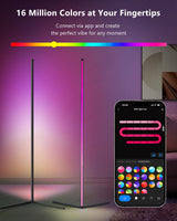 LuminexDesigns Pack de 2 Lámparas de Pie LED RGB 150cm – Luces de Esquina Regulables con Mando a Distancia, Control Alexa, Iluminación Decorativa para Salón, Dormitorio o Zona Gaming