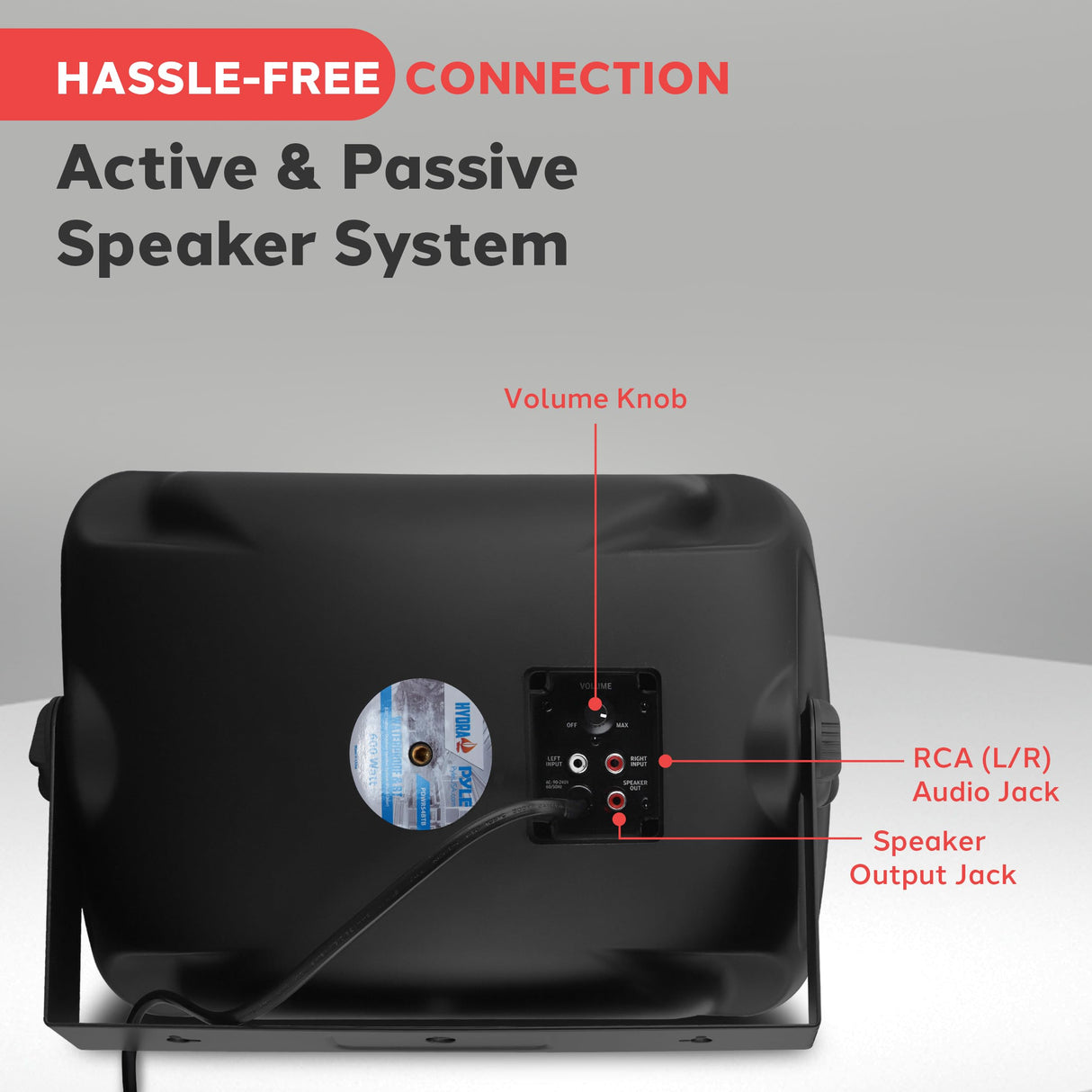 Pyle Altavoces Bluetooth Resistentes al Agua para Exterior – Altavoces de Pared 2 Vías de 5,25" (13,34 cm) con Rejilla Protectora, Soporte Universal – para Terraza, Jardín e Interior (Par)