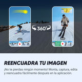Insta360 X4 Paquete de Esquí - Cámara de acción Impermeable 8K 360, Vídeo 4K Gran Angular, Efecto Selfie Stick Invisible, Protectores de Lente Extraíbles, 135 Min Batería, Edición IA