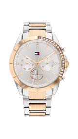 Tommy Hilfiger Reloj Analógico de Cuarzo multifunción para Mujer con Correa en Acero Inoxidable de Dos Tonos - 1782387