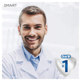 Oral-B Smart 4 4000N Smart Cepillo eléctrico recargable con tecnología de Braun, 1 mango conectado negro con Bluetooth, 2 cabezales de recambio, color Blanco