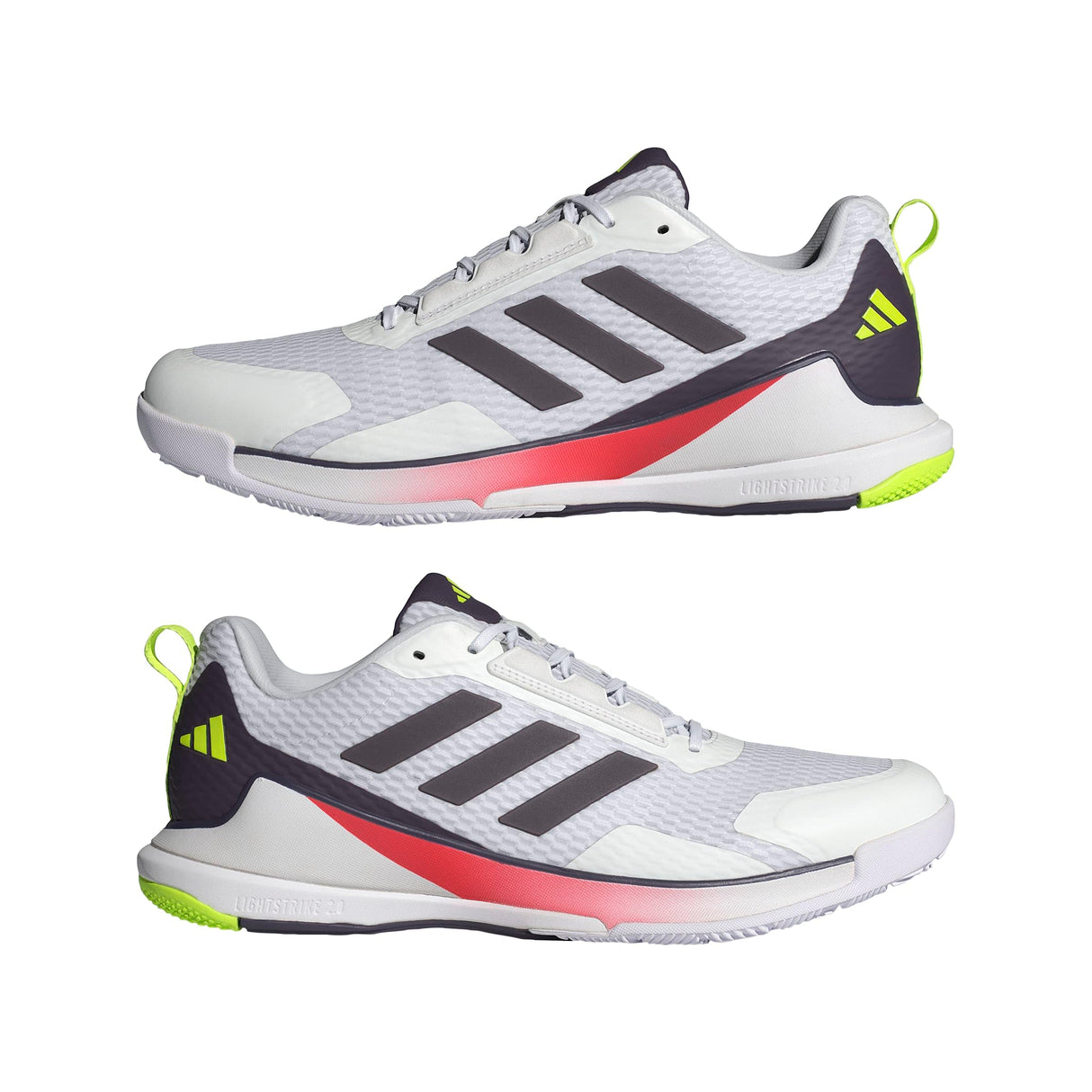 adidas Novaflight 2 Indoor Shoes, Calzado Deportivo Hombre, Cloud White/Aurora Met. / Aurora Plum, 40 EU