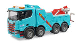 bruder 03553 - Camión de rescate y remolque Scania Super 560R con módulo de luz y sonido - 1:16 Vehículos, grúas, remolcadores, asistencia en carretera, transportadores