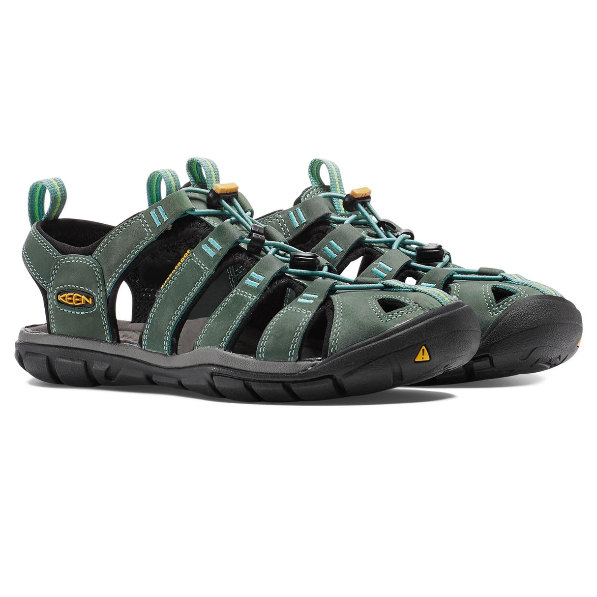 KEEN Clearwater Cnx, Sandalias, Mujer, Mineral Blue/Yellow Cuero, 38 EU