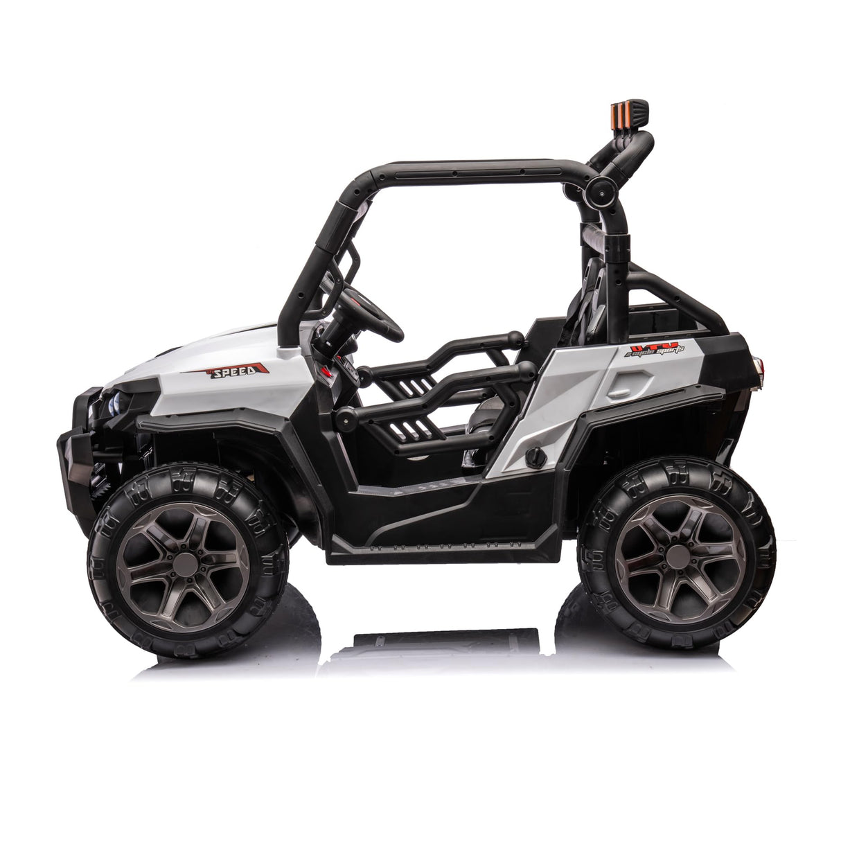 TURBO CHALLENGE - Todo Terreno - Vehículo Eléctrico de Transporte - 119117 - Coche de Control Remoto - Blanco - Máximo 60 kg - Plástico - Baterías Recargables y Pilas No Incluidas - De 5 a 8 Años