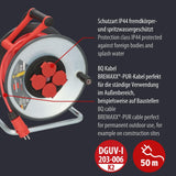 Brennenstuhl Professional SteelCore Carrete SC 5110 IP44 (50m H07BQ-F 3G1,5, Cuerpo de Carrete de Chapa de Acero, Uso en Obras de construcción y Uso en Exteriores permanentes, Fabricado en Alemania)