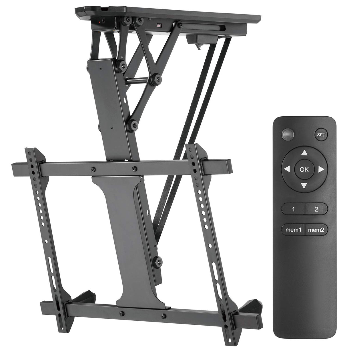 Soporte de TV para Techo Eléctrico Paredes Inclinadas Control Remoto Pantalla 32-70" Carga 35 kg MAX VESA 600x400