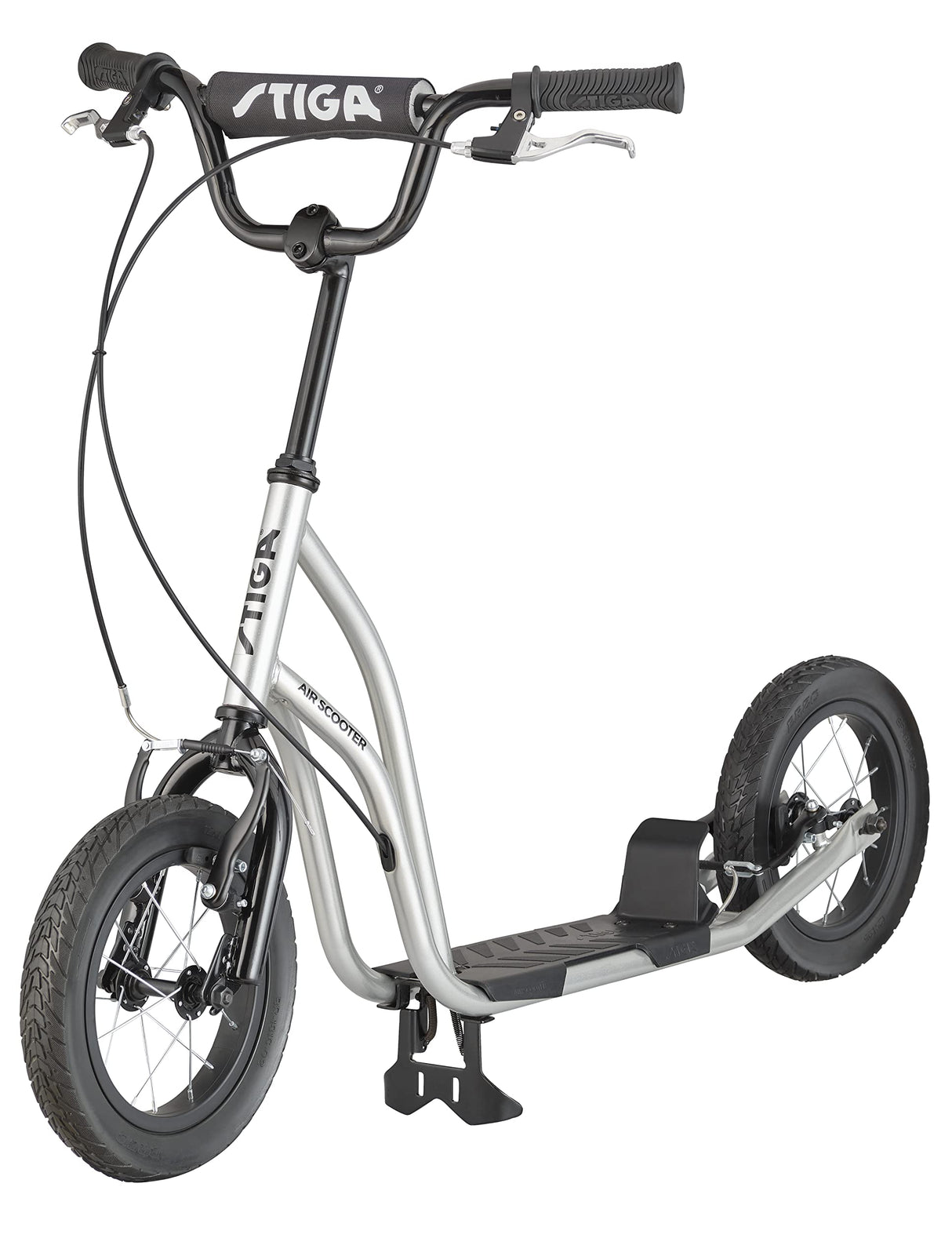 STIGA Patinete Air Scooter - Patinete Freno de Mano, Soporte y Manillar Ajustable en Altura - a Partir de 7 Años - Carga máxima de 100 kg
