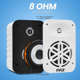 Pyle Altavoces para Interior y Exterior – 500 W, 2 Altavoces Blancos de 5,25" Impermeables, Sistema de 2 Vías con Tweeter de ½, para Casa, Barco, Terraza y Piscina