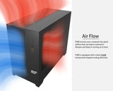 SaharaGaming P480MB-S RGB ATX PC Case (4 x 12 cm, Ventilador ARGB de un Solo Anillo, gestión de Cables, hub de Ventilador de 10 Puertos, PWM, Sync) Negro