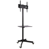 Ergosolid Falco-24 - Soporte de Suelo para TV, con Ruedas para Pantallas LCD LED y TV Curvas de 23"-55", Capacidad de Carga 25 kg, Negro