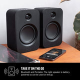Marley House of Get Together Duo Altavoces de Estantería - Altavoces Activos Bluetooth con Entrada AUX, Compatibles con Tocadiscos y Vinilo, Alta Definición, Diseño Sostenible, Negro