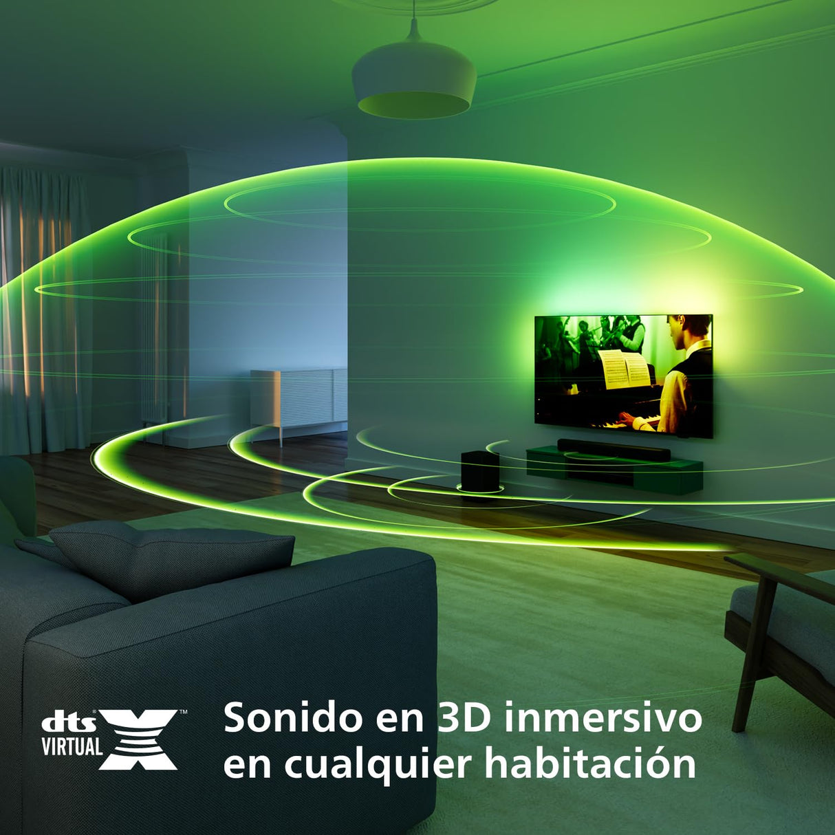 Philips TAB5309 Barra de Sonido 2.1 con subwoofer inalámbrico - Canales 2.1 de 240W, DTS Virtual X, Bluetooth 5.4, HDMI ARC, conexión óptica y conectividad USB - Gris Oscuro