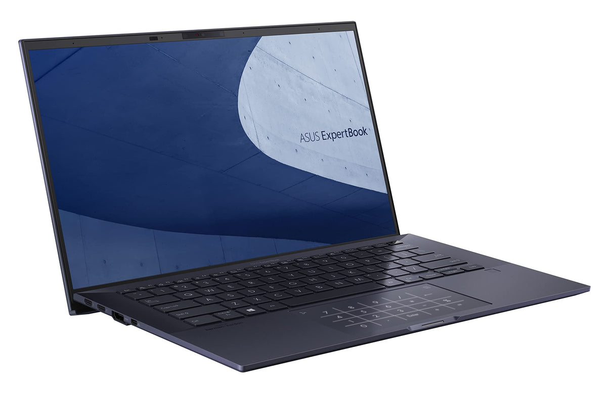 ASUS ExpertBook B9 B9400CBA-KC0681X - Ordenador Portátil 14" Full HD (Intel Core i7-1255U, 16GB RAM, 512GB SSD, Iris Xe Graphics, Windows 11 Pro) Negro Estrella - Teclado QWERTY español